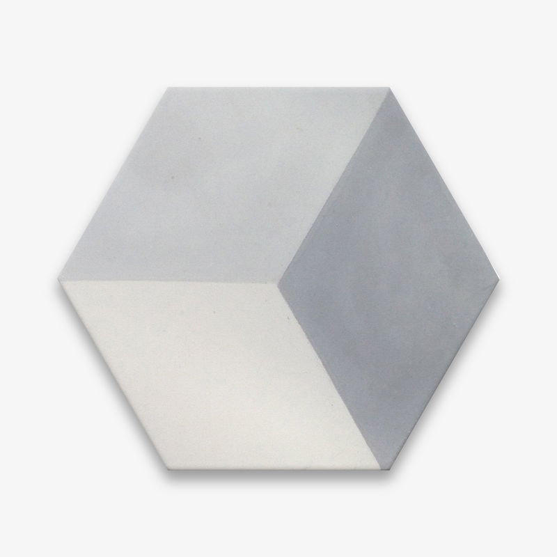 Hexagonal Geometric Grey Encaustic Tile