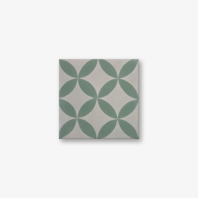 Petals Green Encaustic Cement Tile