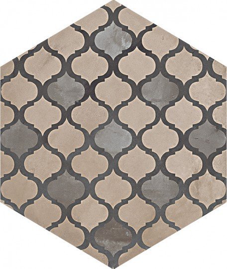 Cemento Hex Arabesque Blk Porcelain Tiles