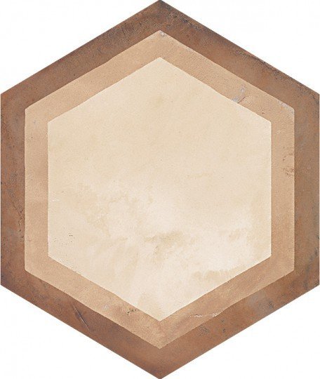 Cemento Hex Framed Terra Porcelain Tiles